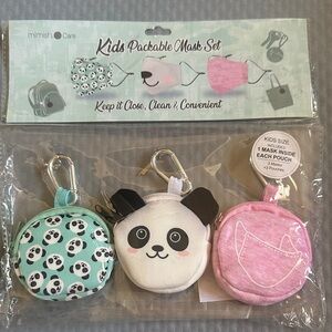 Kids Packable Mask Set with Panda Design